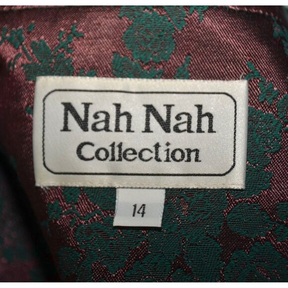 Vintage Nah Nah Collection Green Jacket & Maxi Dress Size M Jacquard Embroidered - Picture 13 of 14
